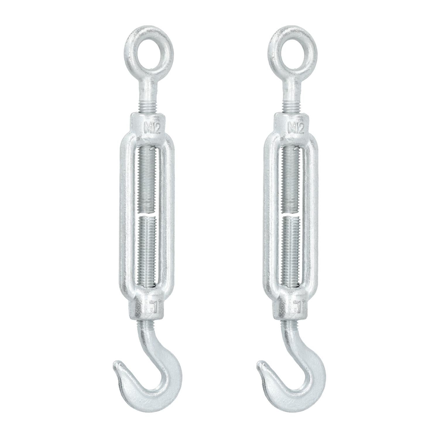 Straining Screw / Turnbuckle Hook to Eye Galvanised Rigging M12