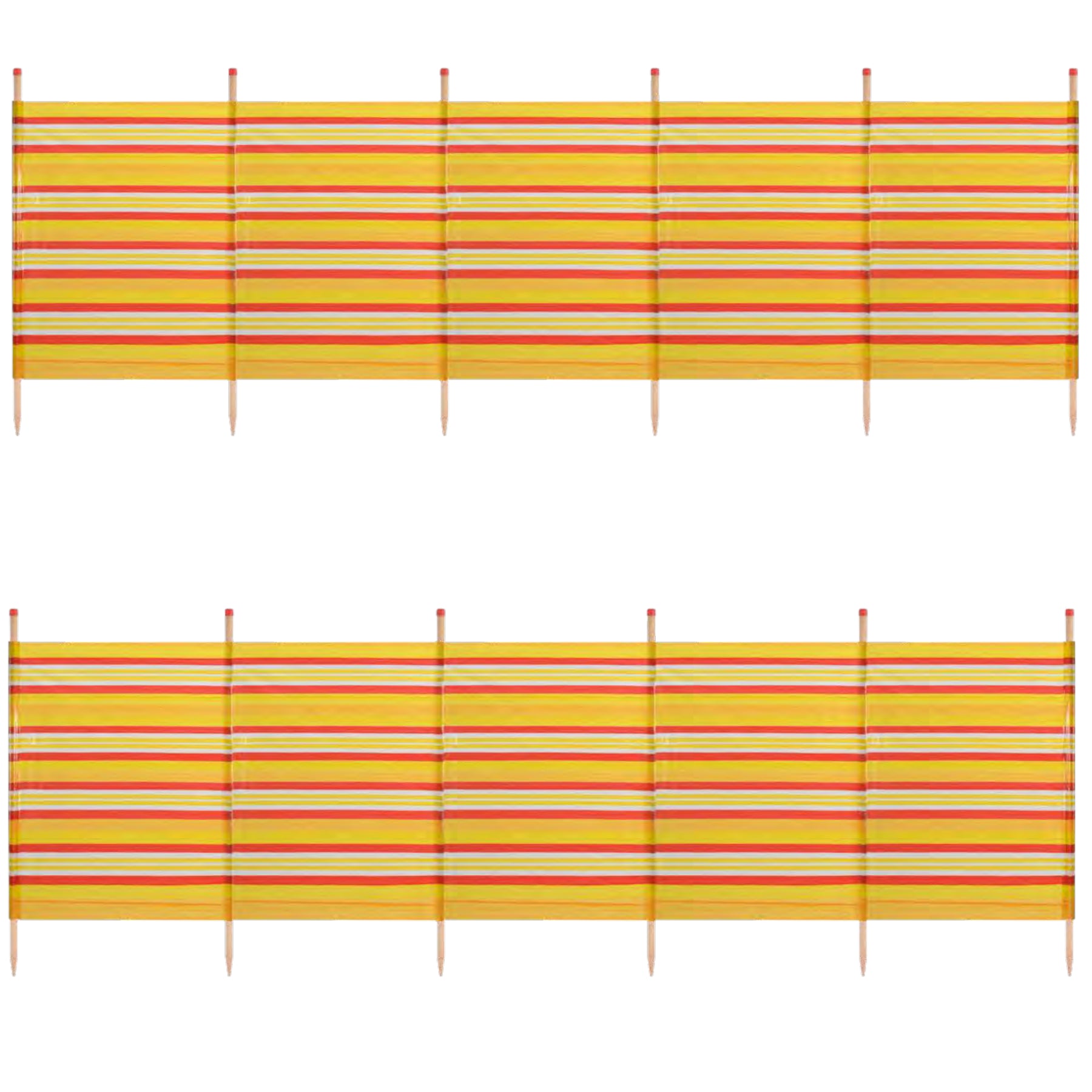 6 Pole Windbreak Beach Shelter 1.5m by 3.7m Screen Privacy Yellow Stripe