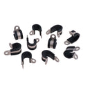 Pack of 10 Stainless Steel Rubber Lined P Clips Pipe Cable Clamp