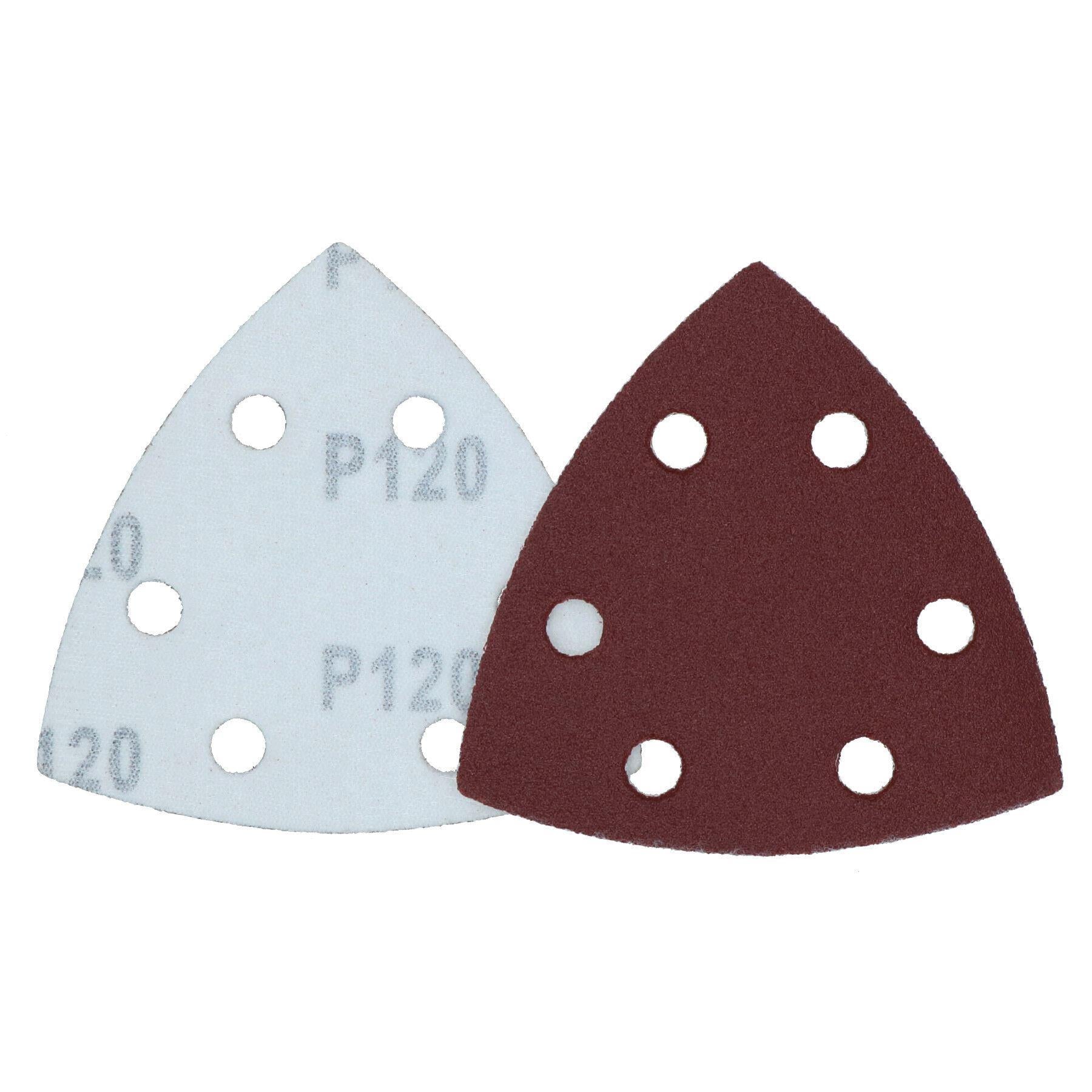 90mm Triangular Sanding Abrasive Discs Pads Hook and Loop Backing 120 Grit