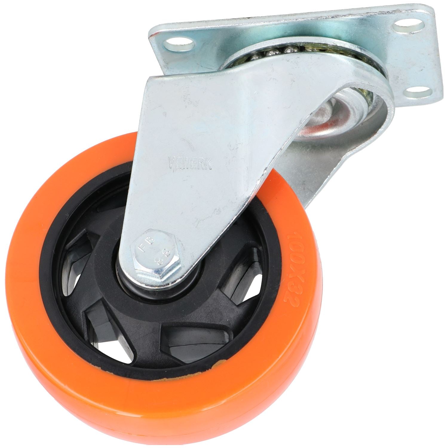 4" PVC Trolley Castor Wheels 130kg Load Per Wheel Fixed / Swivel / Swivel with Brake