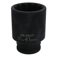 41mm 1/2in Drive Thin Walled Metric Impact Hub Nut Socket 12 Sided Deep