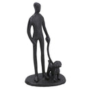 Man With Dog Silhouette Figurine Statue House Decor Ornament Cast Iron Home