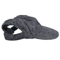 Small Smart Stylish Grey Tweed Dog Puppy Hat Cap With Dog Ear Slots