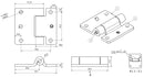 Pressed Steel Hinge Heavy Duty 65x73mm Industrial Quality Door Hatch Locker