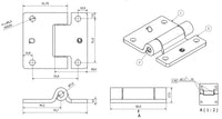 Pressed Steel Hinge Heavy Duty 65x73mm Industrial Quality Door Hatch Locker