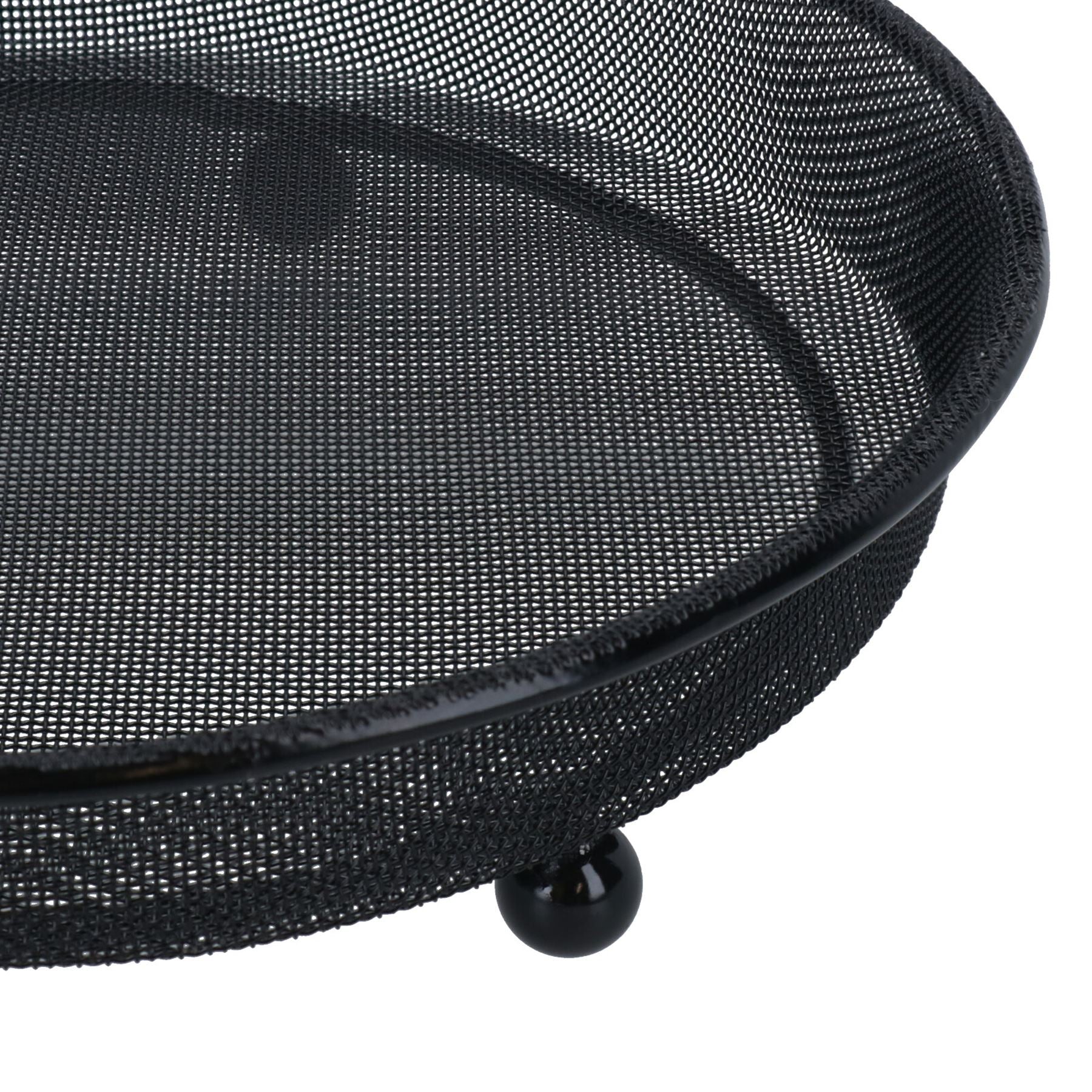 Heavy Duty Black Mesh Metal Ground Wild Bird Feeder Feeding Tray 22cm