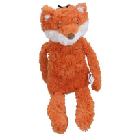 Plush Squeaky Crinkle Unstuffed Fox Calming Pet Toy With Belly Compartment