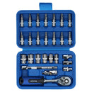 26pc 1/4" Drive Metric Shallow Socket And Accessory Bit Set 5mm - 13mm