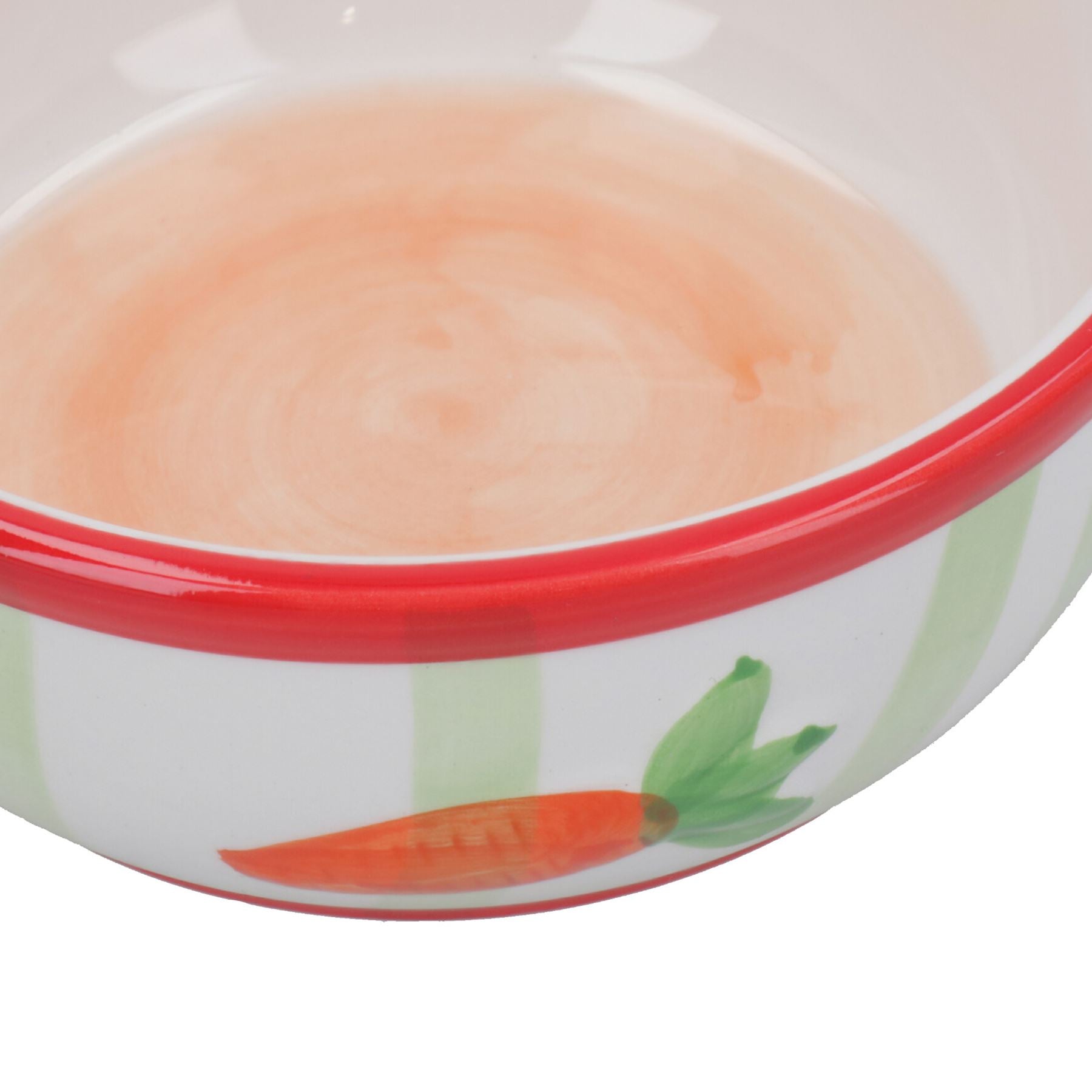 Small Animals Rabbit Guinea Ceramic Carrot Stripe Pet Feeding Water Bowl