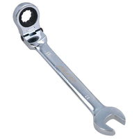 Flexible Headed Ratchet Combination Spanner Wrench with Integrated Lock