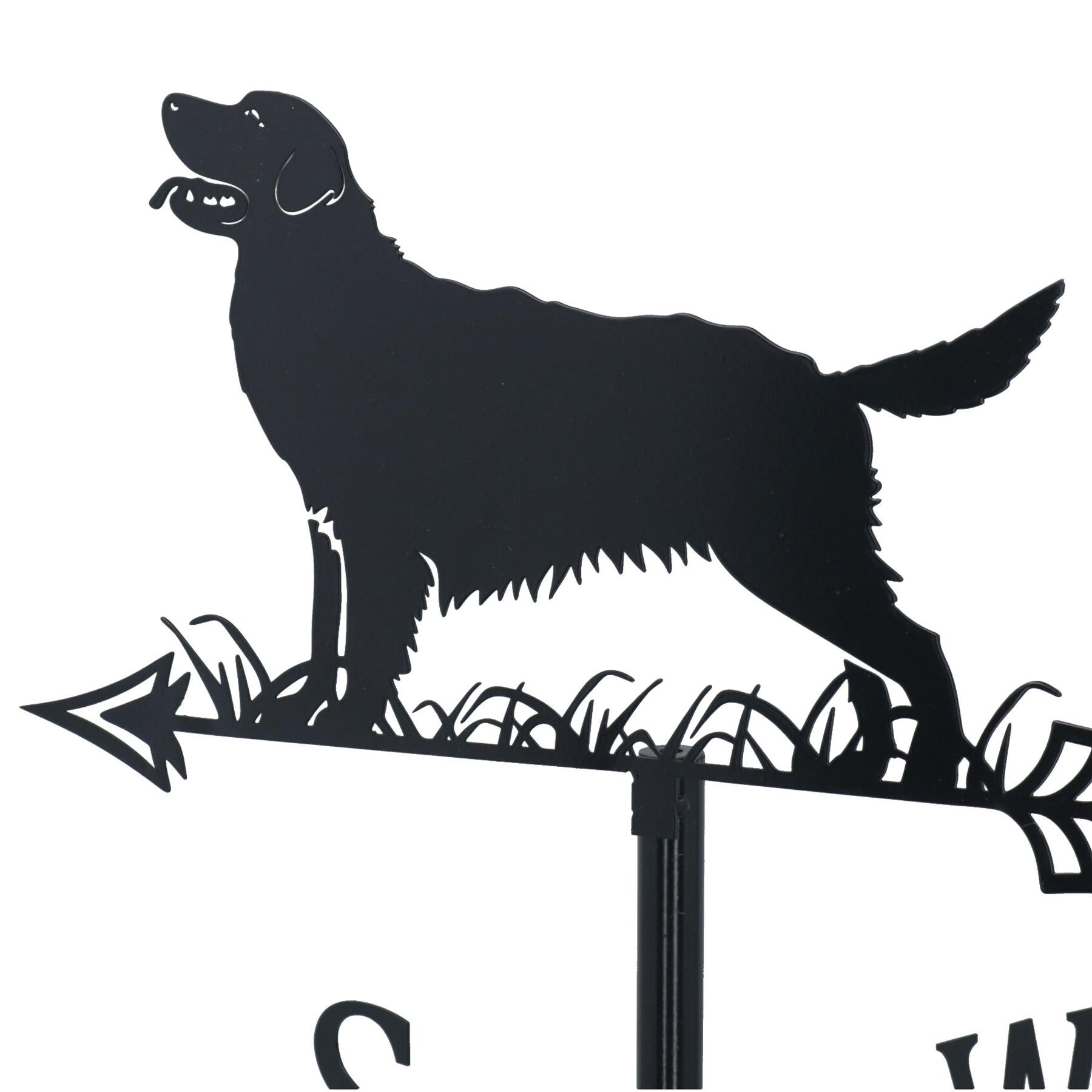 High Quality Black Metal Golden Retriever Silhouette Weather Vane Dog Lover Gift