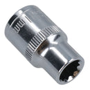 1/2in Drive Shallow Metric MM Socket 12 Sided Bi-Hex with Knurled Ring