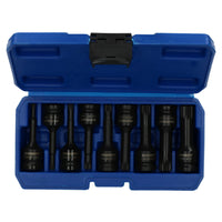 9pc Impacted Male Deep Spline Triple Square Socket Set 1/2" Drive M5 - M18