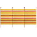 4 Pole Windbreak Beach Shelter 1.2m by 2.2m Screen Privacy Yellow Stripe