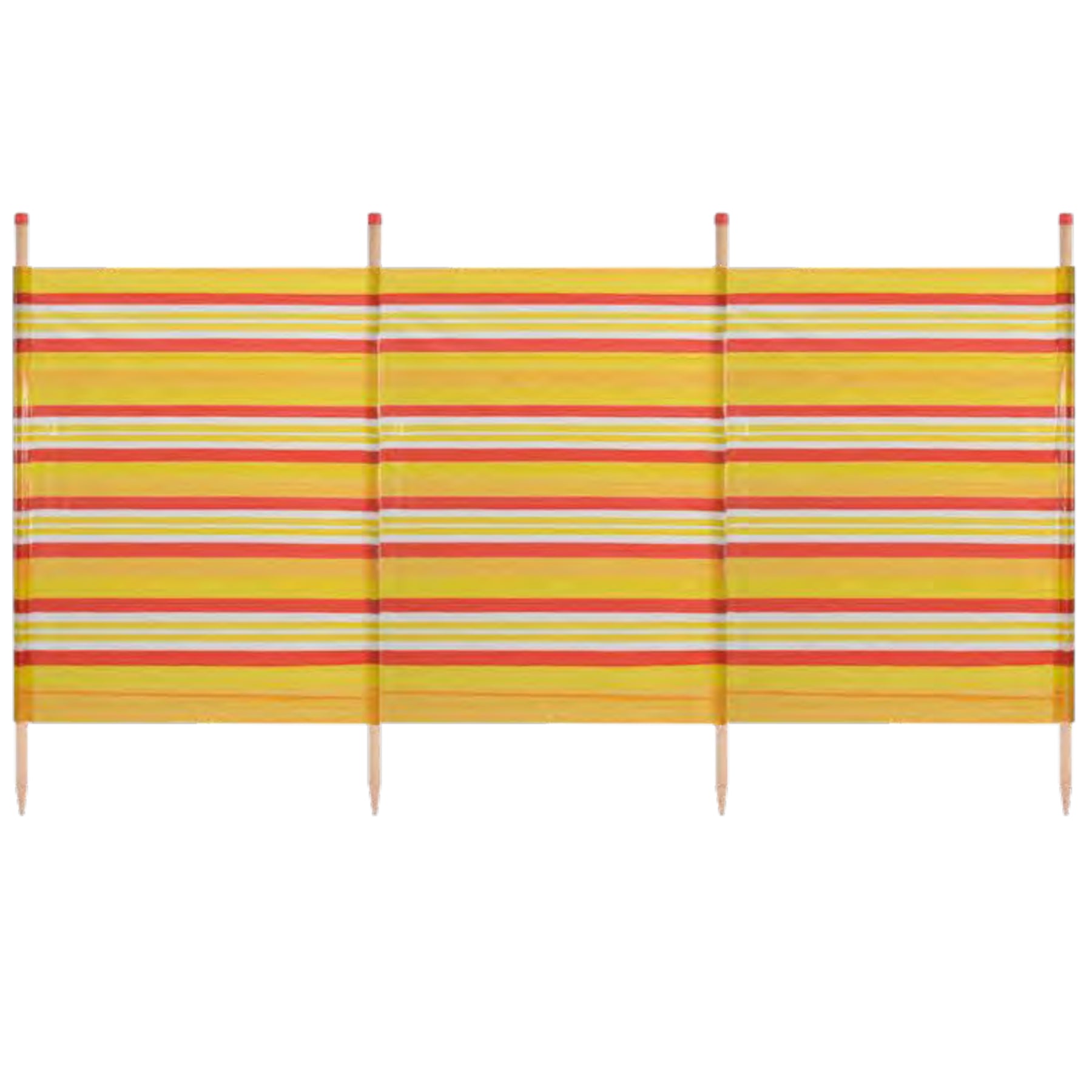 4 Pole Windbreak Beach Shelter 1.2m by 2.2m Screen Privacy Yellow Stripe