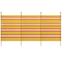 4 Pole Windbreak Beach Shelter 1.2m by 2.2m Screen Privacy Yellow Stripe