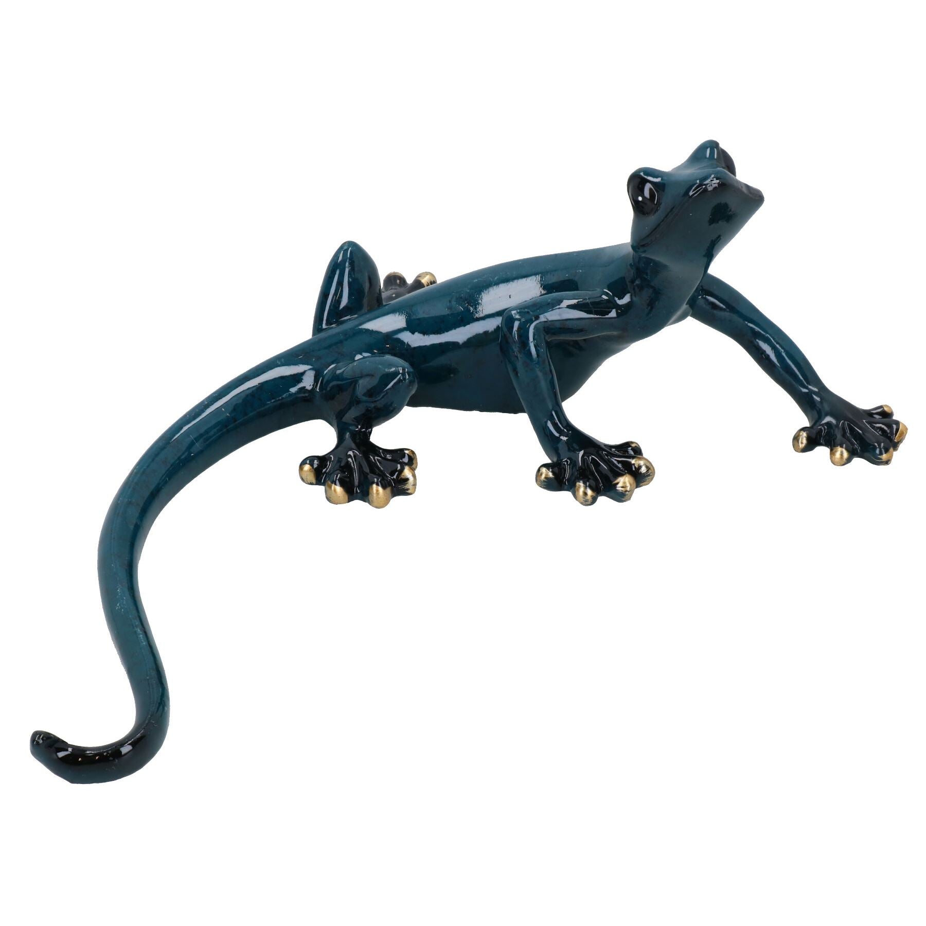 Blue Gecko Lizard Resin Wall Shed Sculpture Garden Statue Ornament Full Set