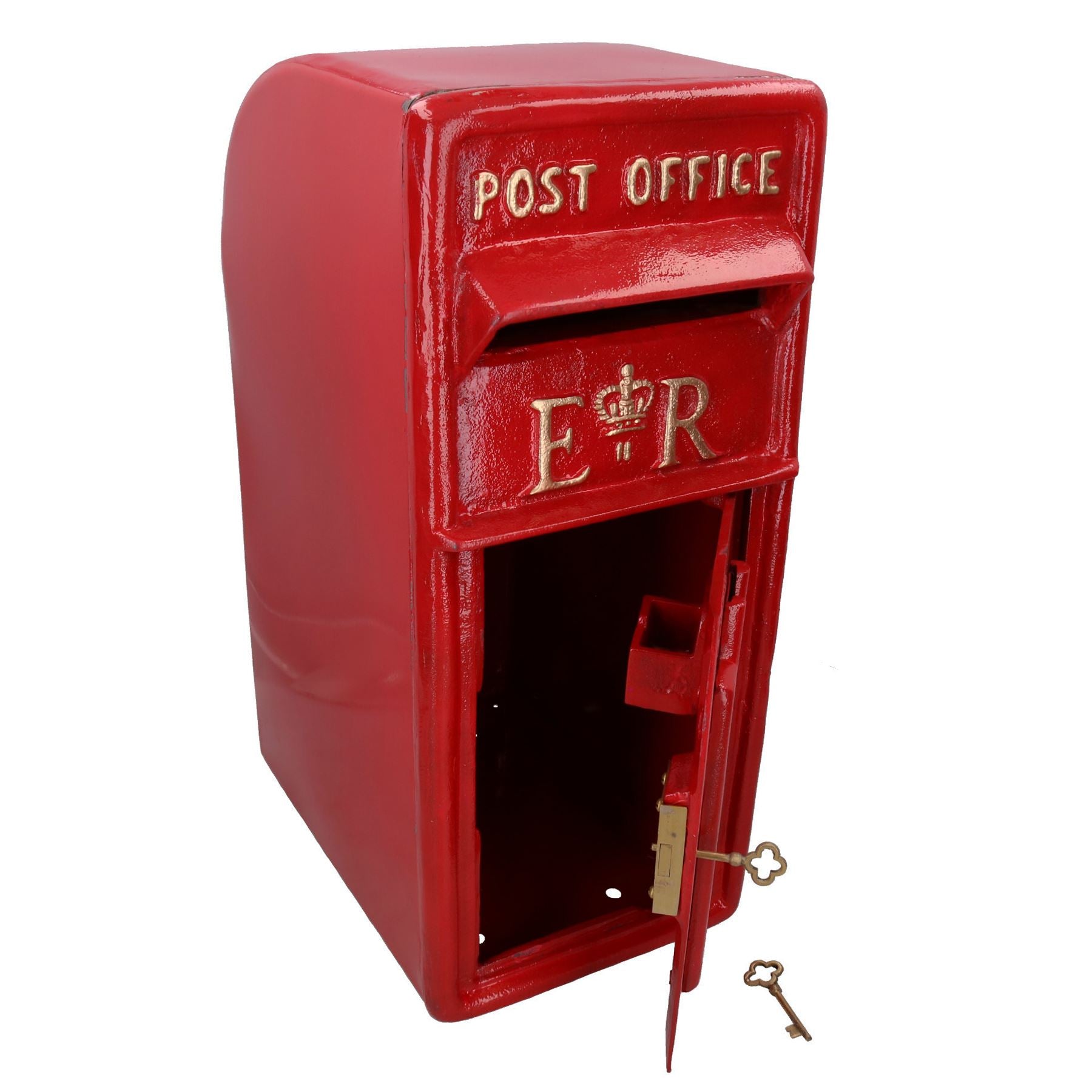 ER Royal Mail Post Mail Letter Box Replica Cast Iron Red Lockable Damaged Paint