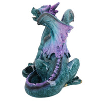 Blue Dragon Lying Resin Fantasy Sculpture Statue House Home Ornament Figurine