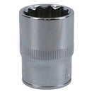 1/2in Drive Shallow Metric MM Socket 12 Sided Bi-Hex with Knurled Ring