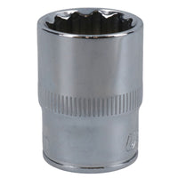 1/2in Drive Shallow Metric MM Socket 12 Sided Bi-Hex with Knurled Ring