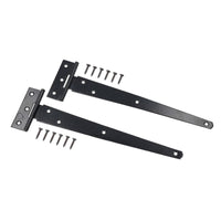 10” (250mm) Heavy Duty T Tee Hinges for Doors + Gates with Fixing Screws