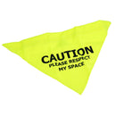 Medium/Large Hi Vis Yellow Respect My Space Warning Bandanna for Dogs