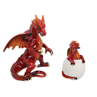 Standing Dragon & Egg Resin Fantasy Sculpture Statue Ornament Figurine Mythical