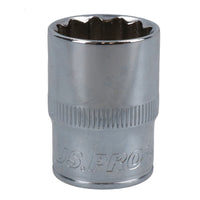 1/2in Drive Shallow Metric MM Socket 12 Sided Bi-Hex with Knurled Ring