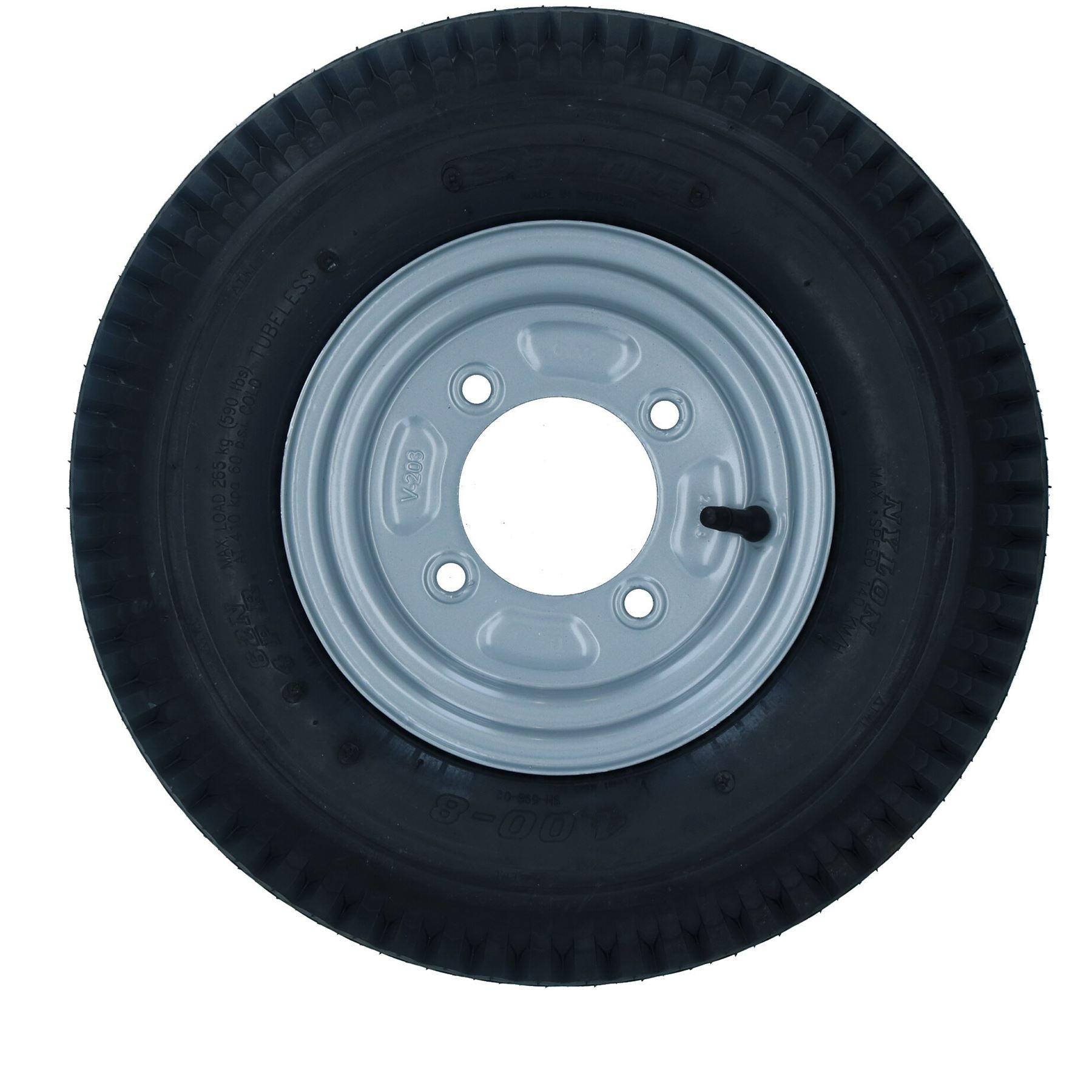 Trailer Wheel & Tyre for Erde, Daxara 400x8" 115mm PCD 4 PLY TRSP03