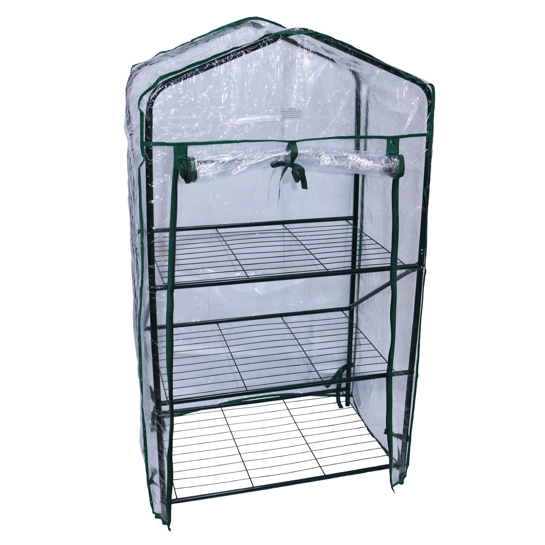 3 Tier Outdoor Mini Green House Growing Storage Room for Plants Steel Frame