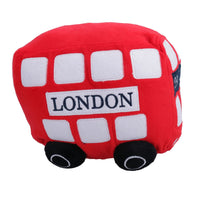 Plush London Bus Dog Toy Dog Puppy Play Toy With Squeak Gift 16x21cm