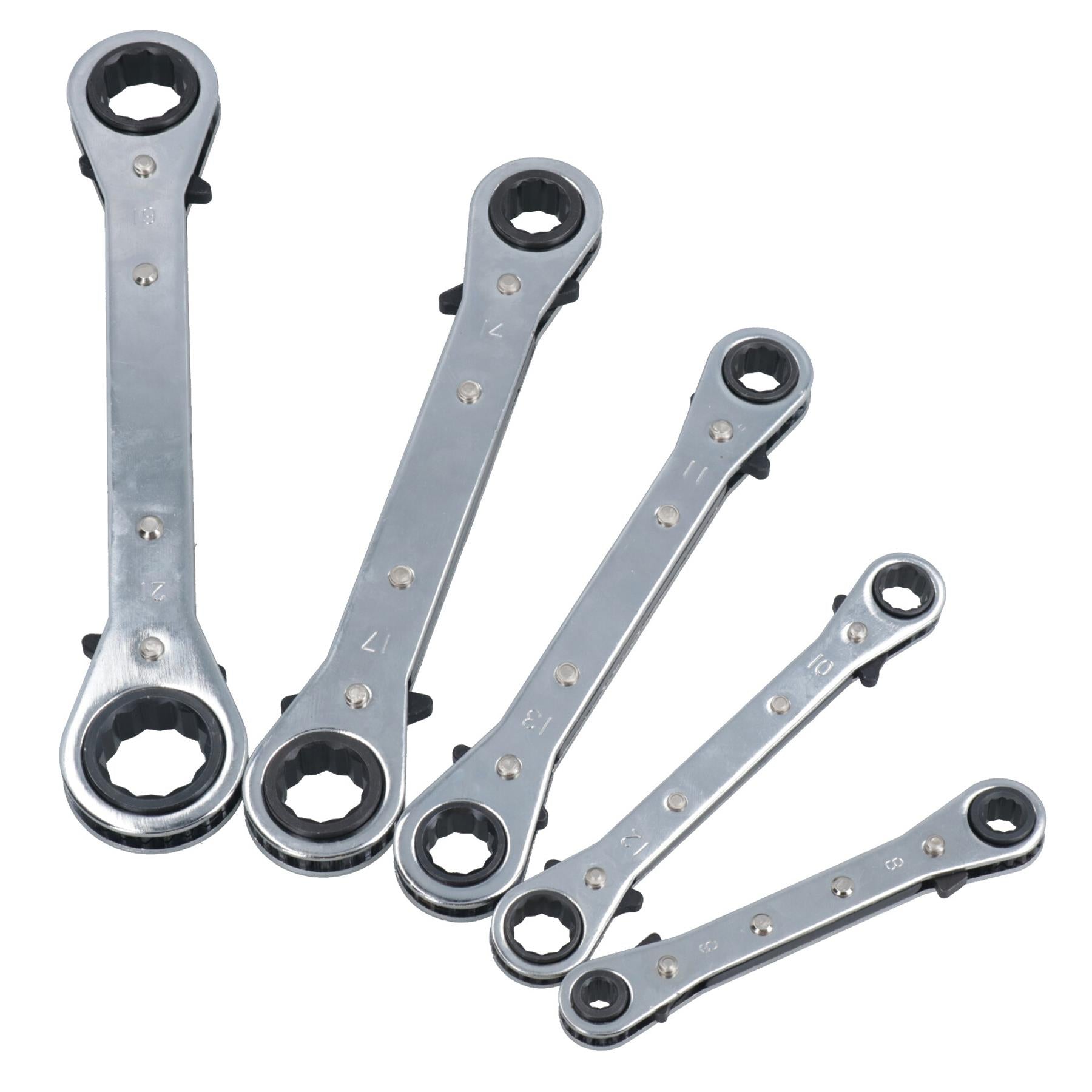 Ratchet Spanner Set Metric Sizes Double Ring Wrench TE075