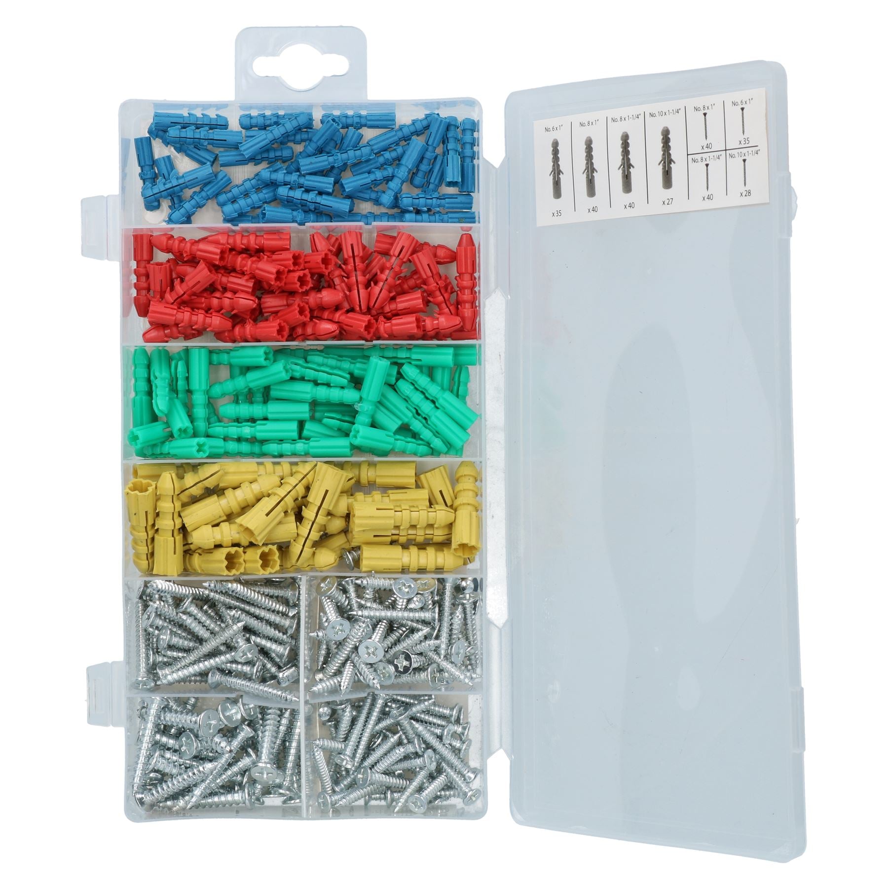 285pc Metal Screw And Raw Rawl Plug Anchor Assortment Rawplugs Screws