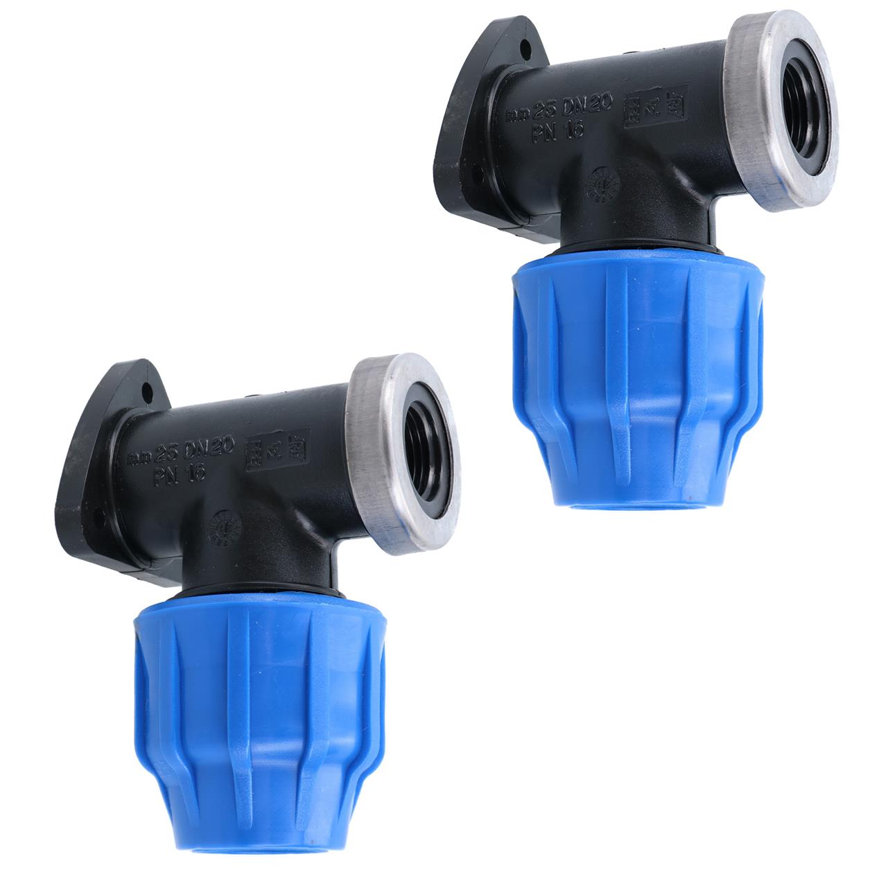 25mm x 1/2" MDPE Wall Elbow Outside Tap Fitting Threaded Connector Bend