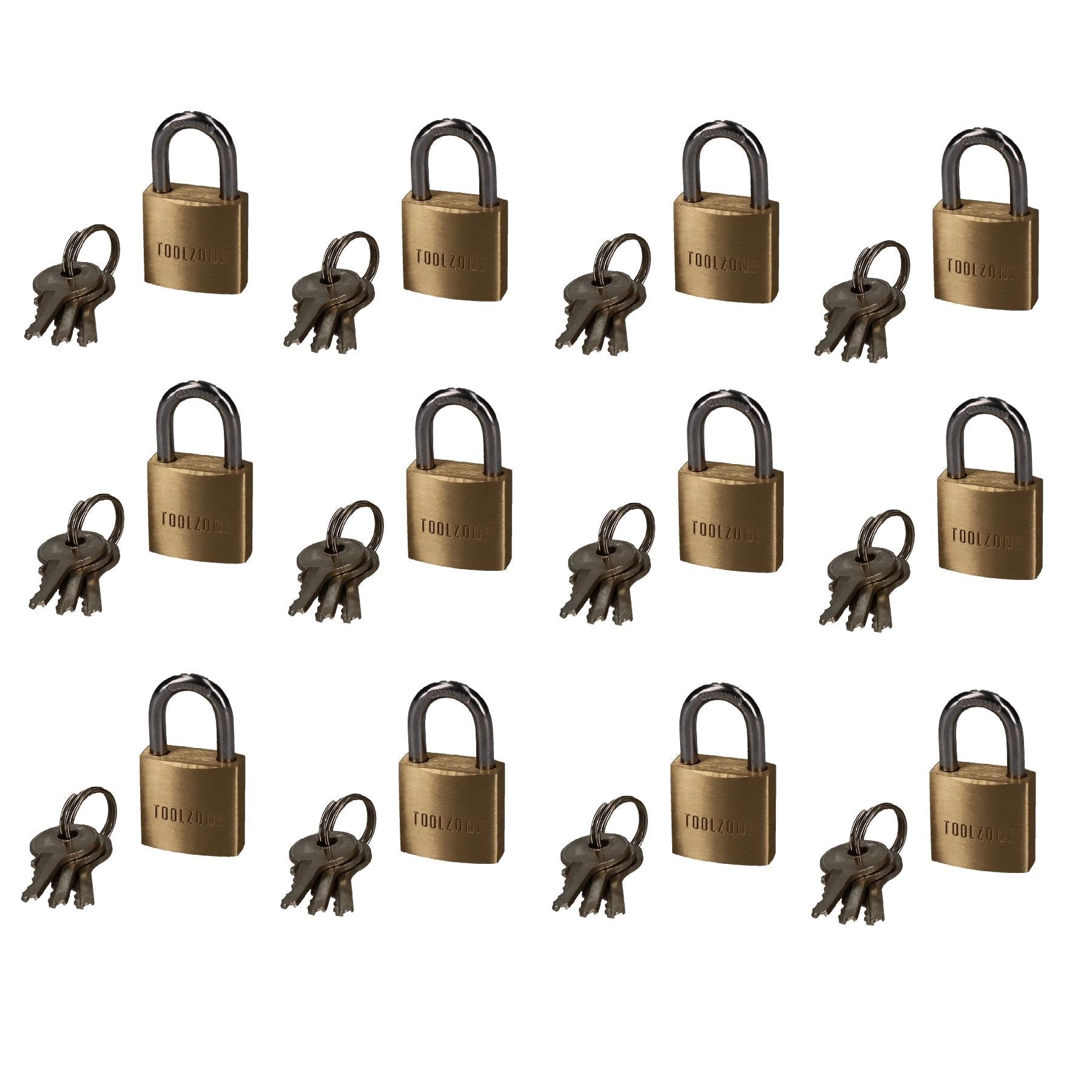 Brass Padlocks Heavy Duty Security Lock Chain Shed Garage Shackle 3 Keys