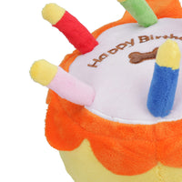 Super Soft Plush Squeaky Large Birthday Cake Toy Dog Puppy Happy Birthday Gift