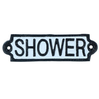 Shower Cast Iron Sign Plaque Door Wall House Home Gate Post Bathroom Hotel