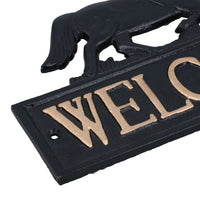 Horse Welcome Cast Iron Sign Plaque Wall Fence Gate House Stable Farm Yard