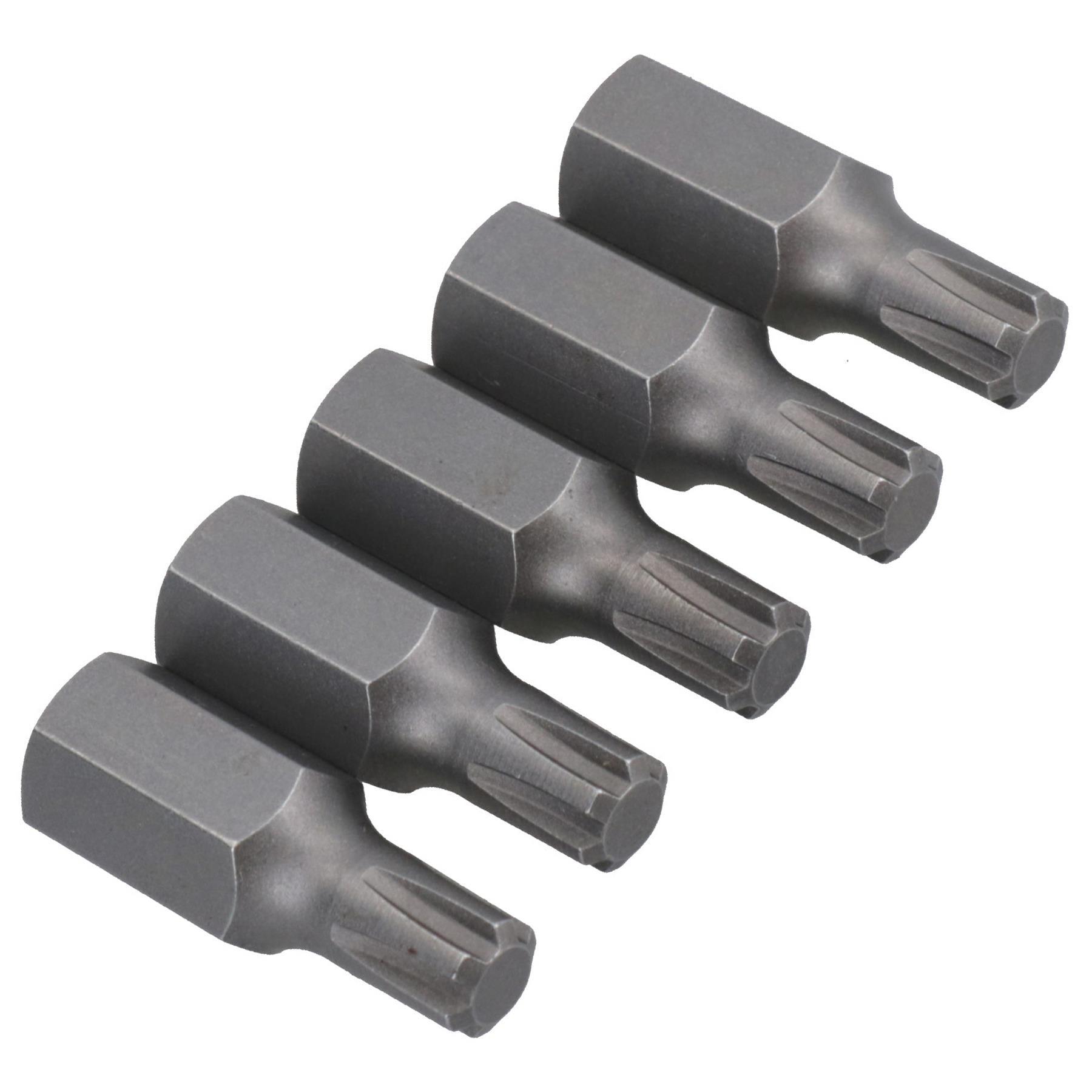 5 Pack M5 - M13 Male 30mm Ribe Bits With 10mm Hex End S2 Steel