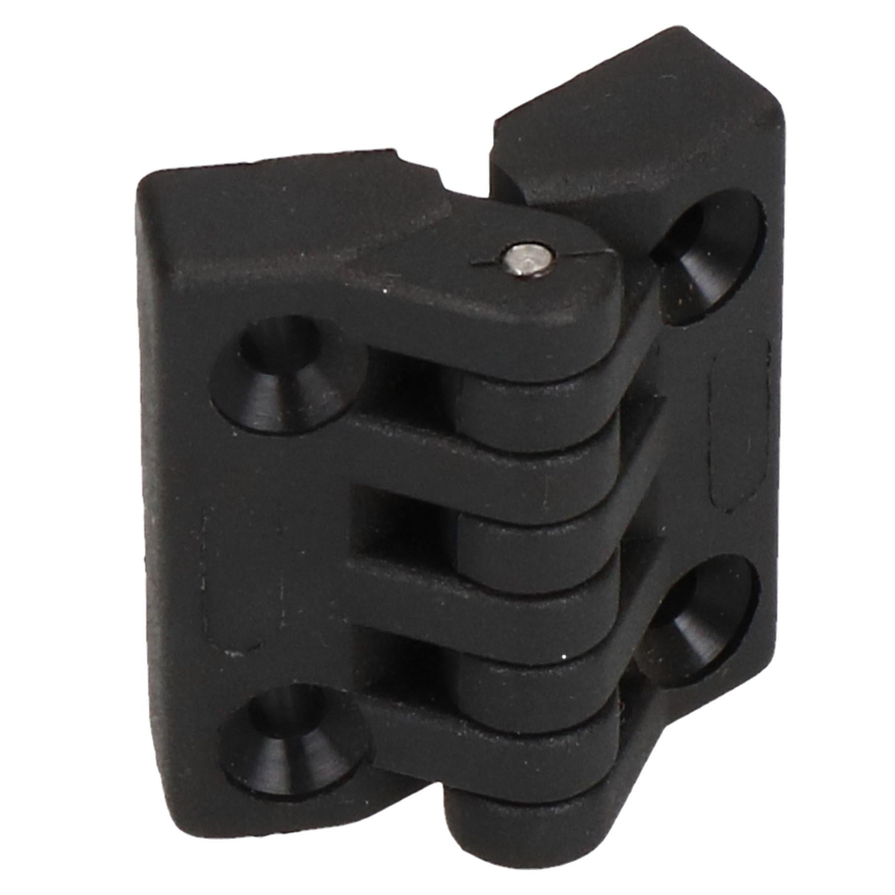 Black Polyamide Hinge Reinforced Plastic 39x39mm Italian Made Industrial Quality