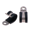 Pack of 10 Stainless Steel Rubber Lined P Clips Pipe Cable Clamp