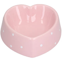 Heart Shaped Poka Dot Small Animal Puppy Kittens Small Dog Bowl 15cm/300ml