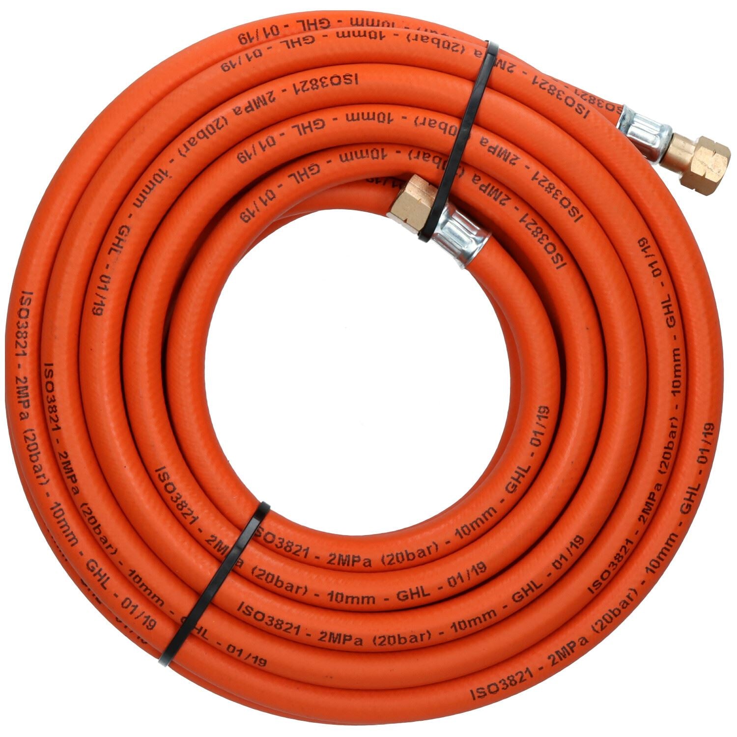 Single Propane Fitted Rubber Hose Pipe Cutting & Welding 10M 3/8" BSP Gas