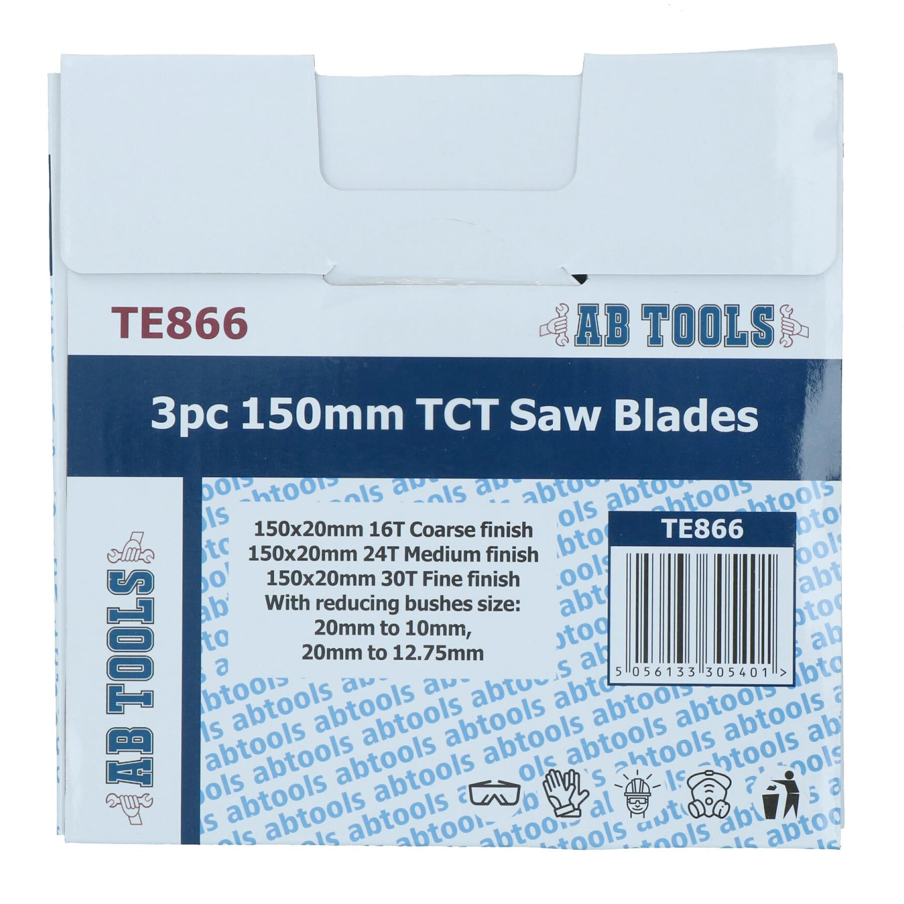 3pc 150mm TCT Circular Saw Blades 16/24/30 TPI & Adapter Rings Reducer TE866