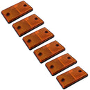 Orange Amber Rectangular Reflectors for Driveway Gate Fence Post Trailers