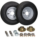 2 PACK Trailer Trolley Wheel Hubs, Wheels & Stub Axles 8" 4.00-8 500kg