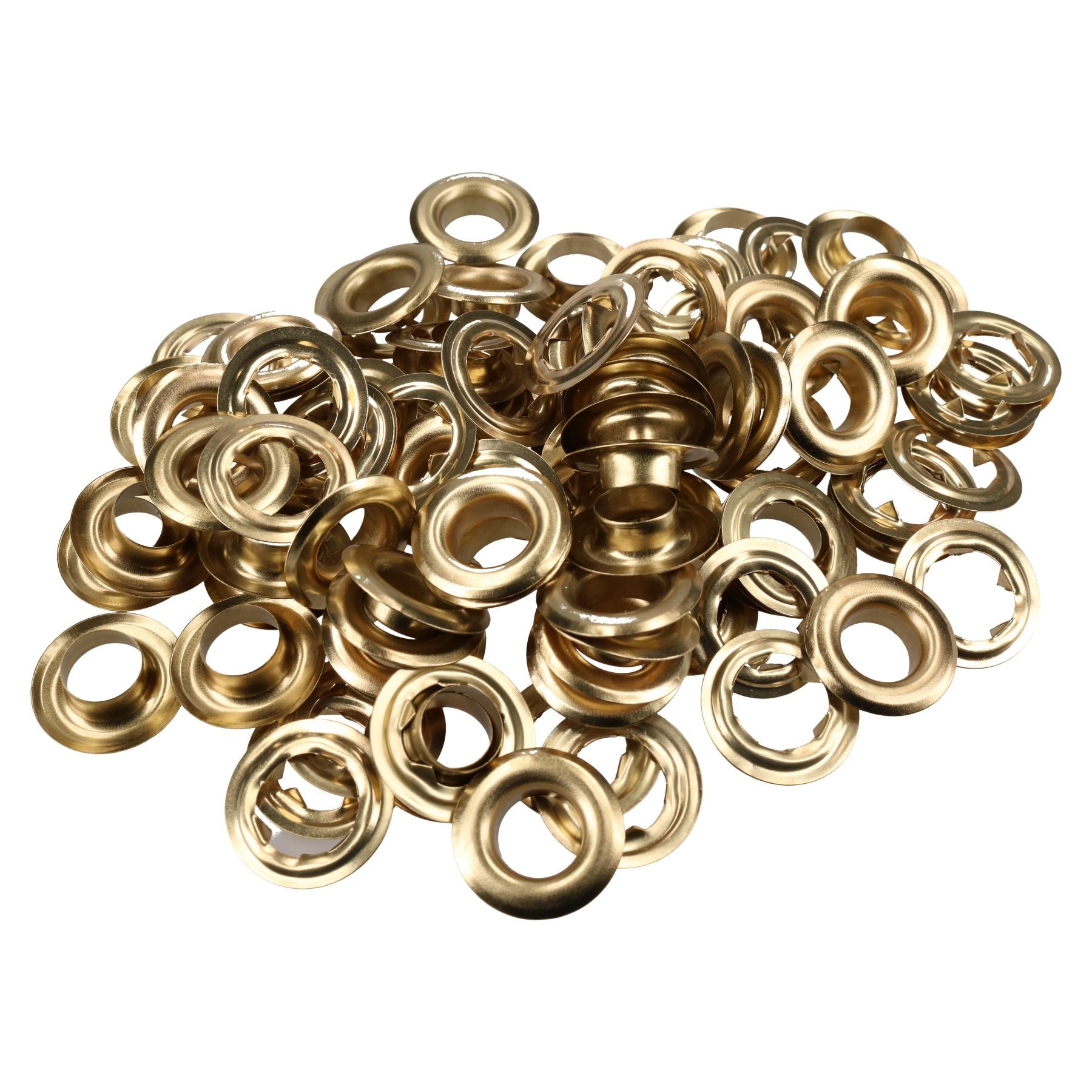 50pc Steel Brass Coated Grommet Tarpaulin Eyelets Awning Groundsheet Cover