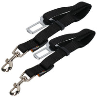 2 Pet Dog Car Travel Secure Adjustable Dog Seat Belts With Seat Belt Connector